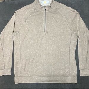 EUC Tommy Bahama reversible Men's Beige Quarter-Zip Sweater Sz L
